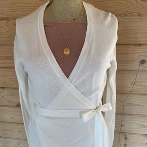 White Classic Wrap Cardigan